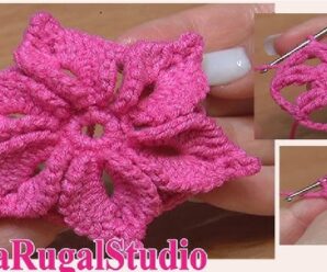 Como tejer Hermosa Flor 3D a Crochet Superfacil